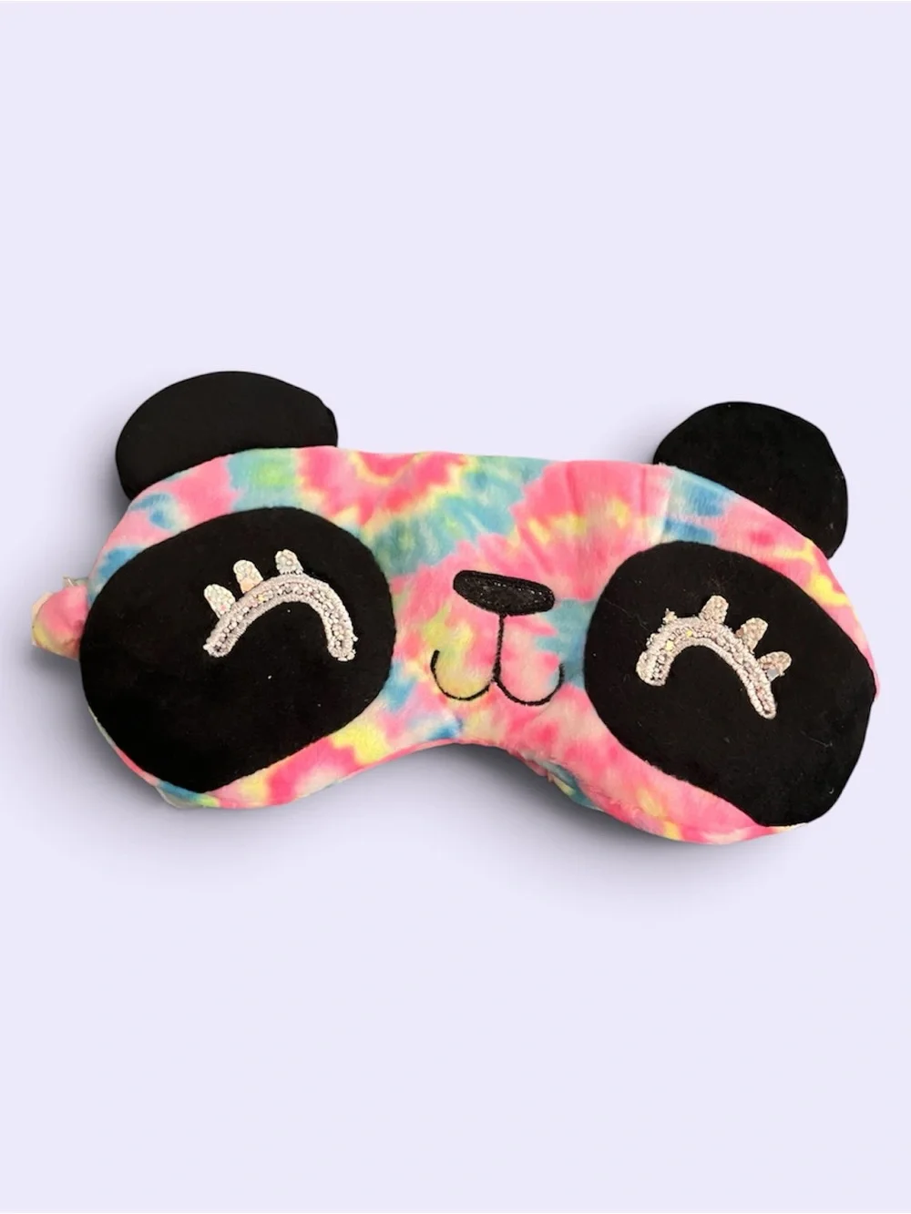 Claire's Panda Sleep Mask and Stationery Set - Tie-Dye Pink, Blue, Yellow